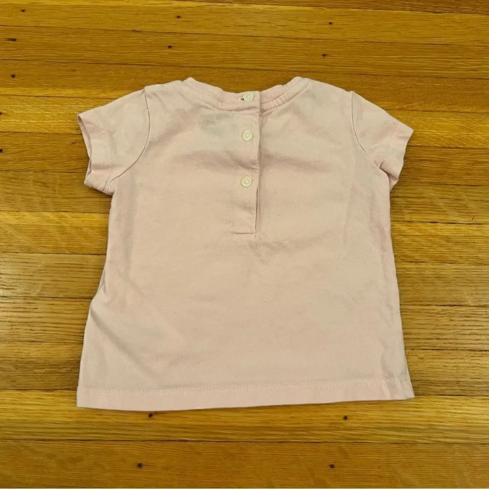 Ralph Lauren Polo Bear Cheer Cheerleading light pink short sleeve tee shirt